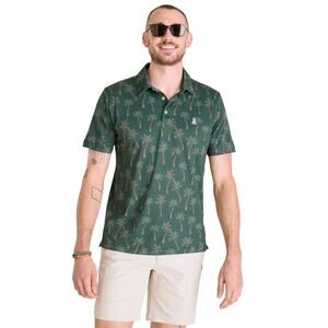 NWT Chubbies Men’s The Brushstroke Palm Range Polo Dark Green Size Medium